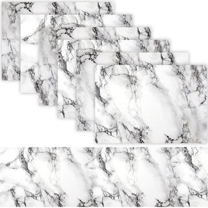 1 TABLE RUNNER + 6 PLACEMATS SET (WHITE MARBLE)