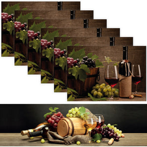 1 TABLE RUNNER + 6 PLACEMATS SET (WINE)