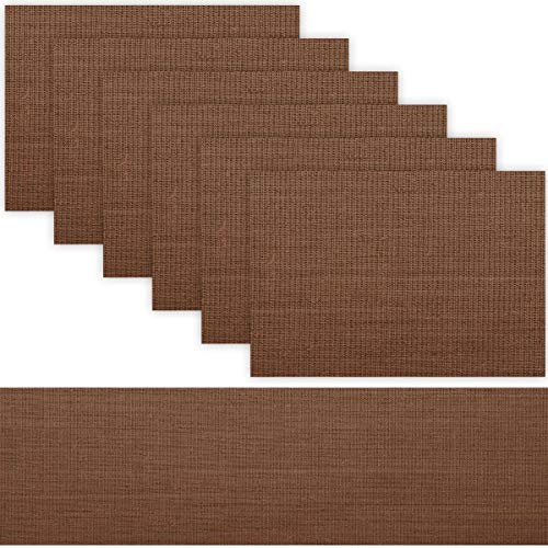 1 TABLE RUNNER + 6 PLACEMATS SET (BROWN)