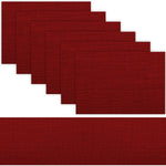 1 TABLE RUNNER + 6 PLACEMATS SET (BURGUNDY)